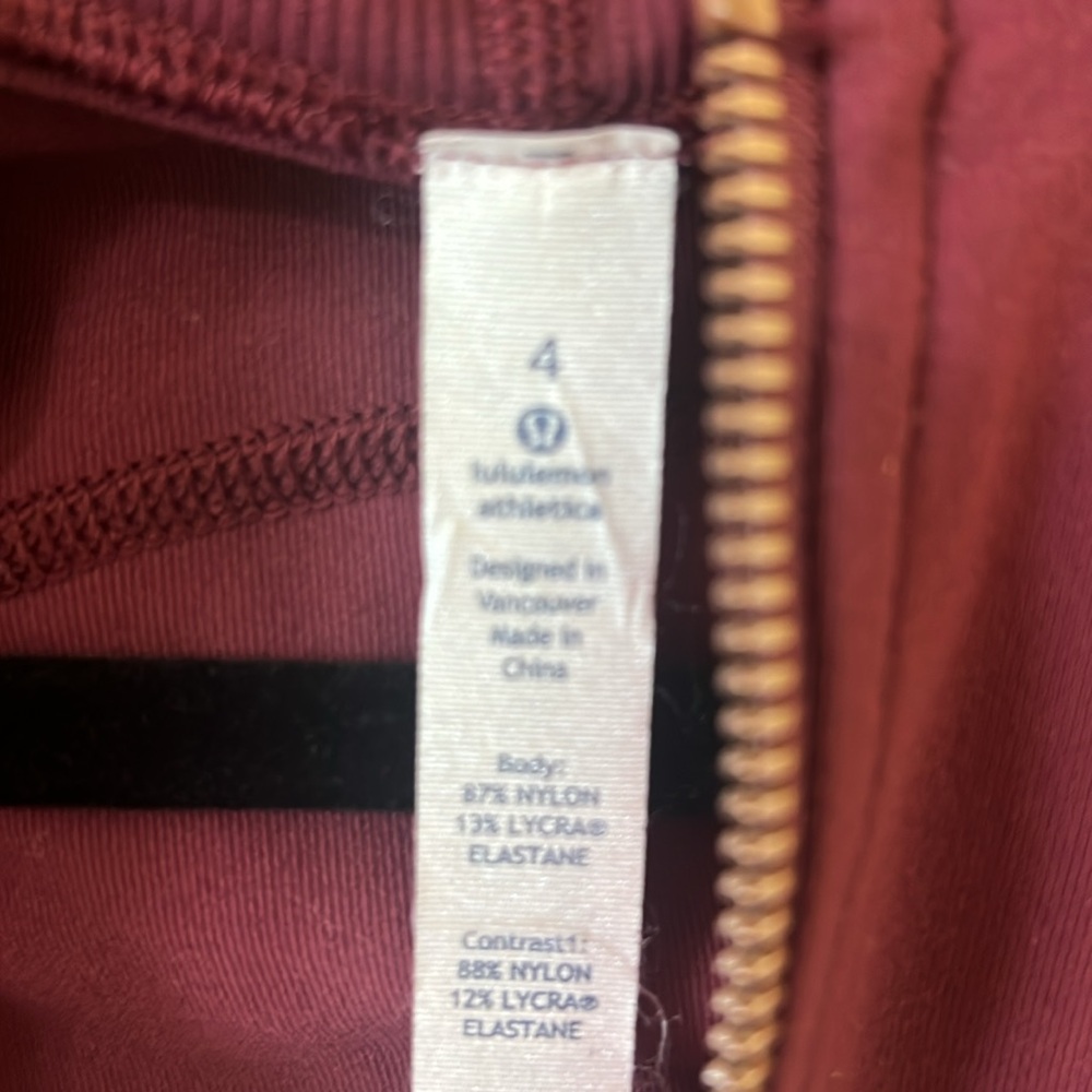 Women's Lululemon Studio Jacket Burgundy Hoodie - Picture 6 of 10